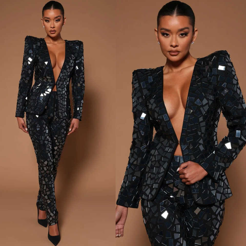 Women Formal Wear Designers - Designer Big Diamonds Women Pants Customized