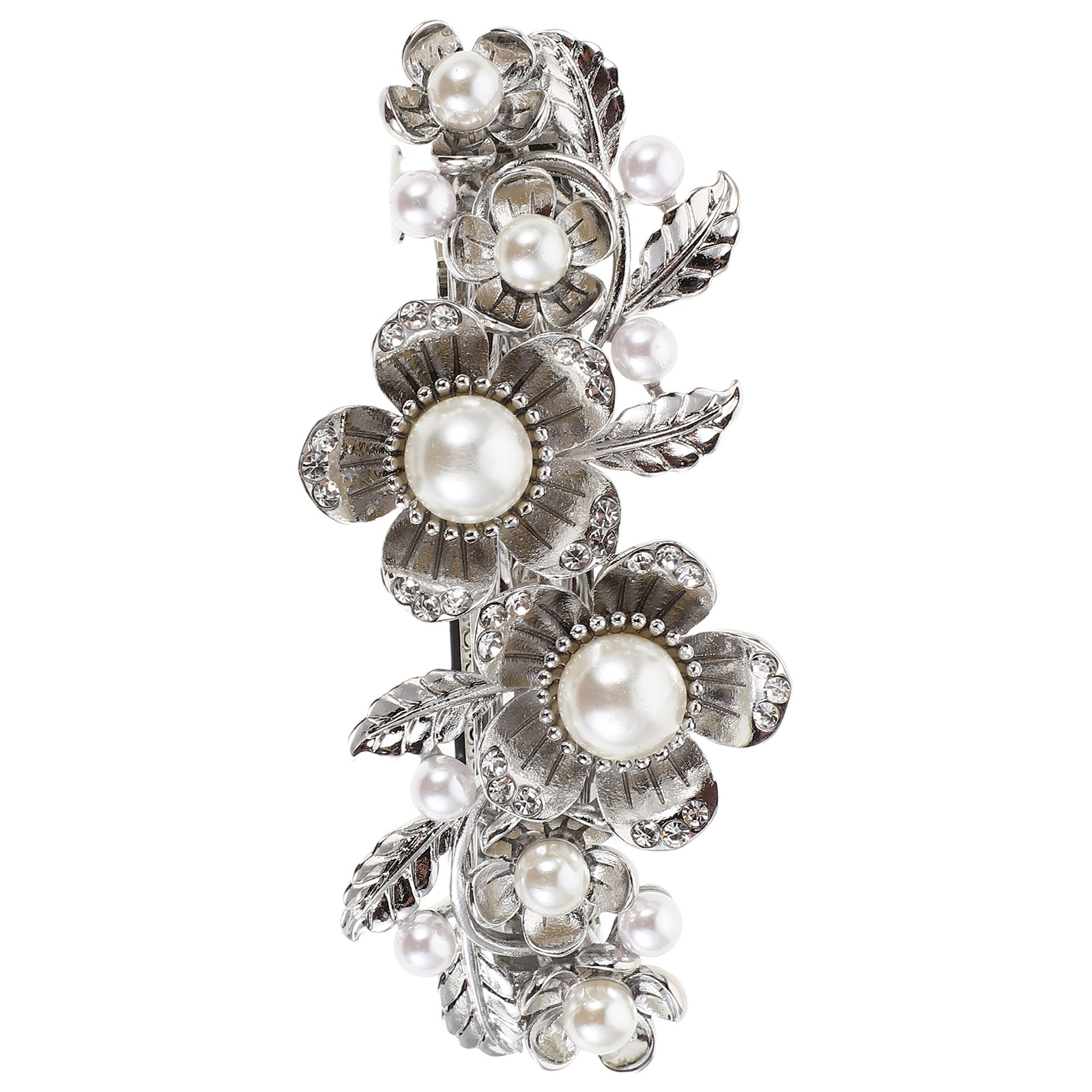 Women Formal Wear Designers - Elegant Rhinestone and Pearl Flower Hair