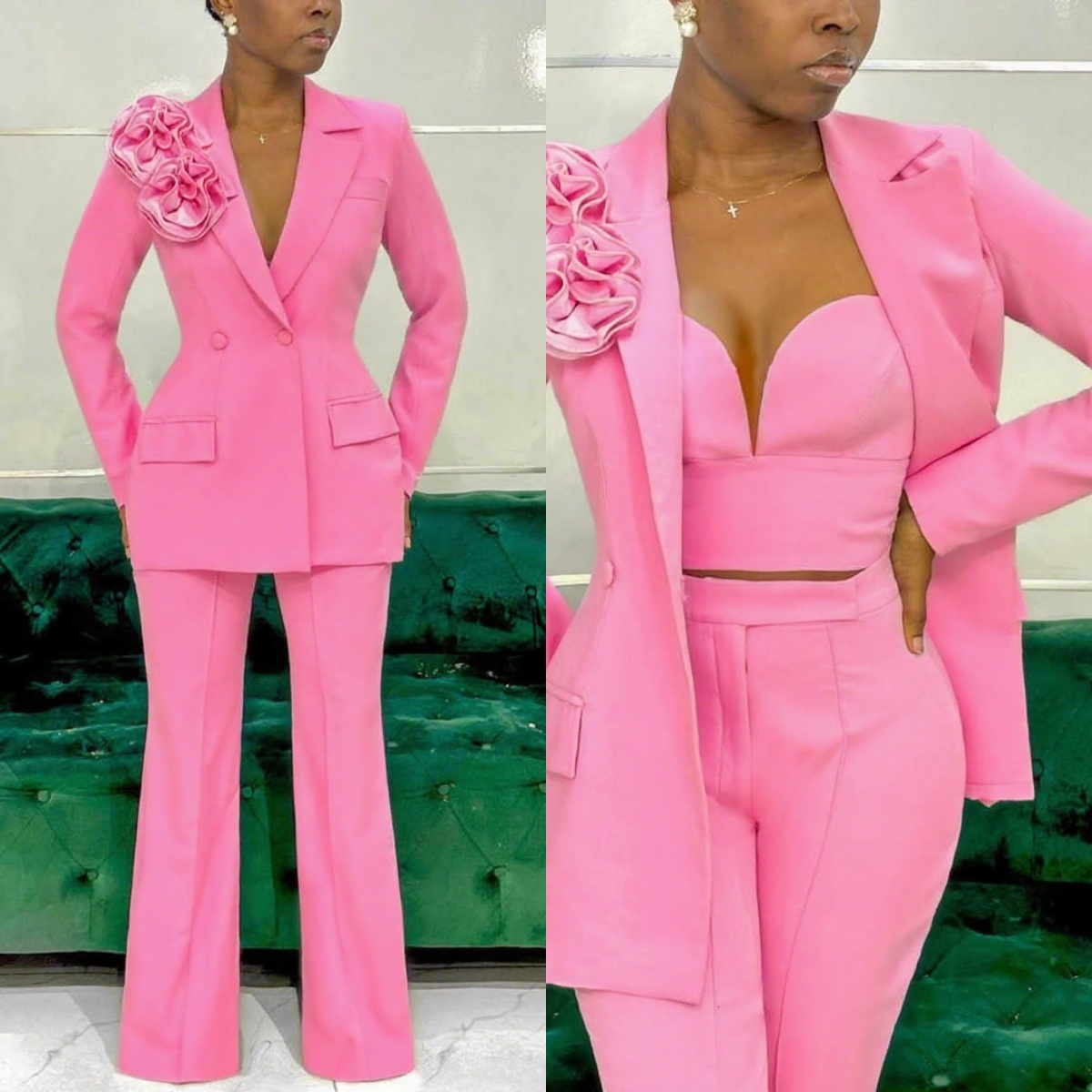 Customized Pink Women Pants Se - Women Formal Wear Designers review and price