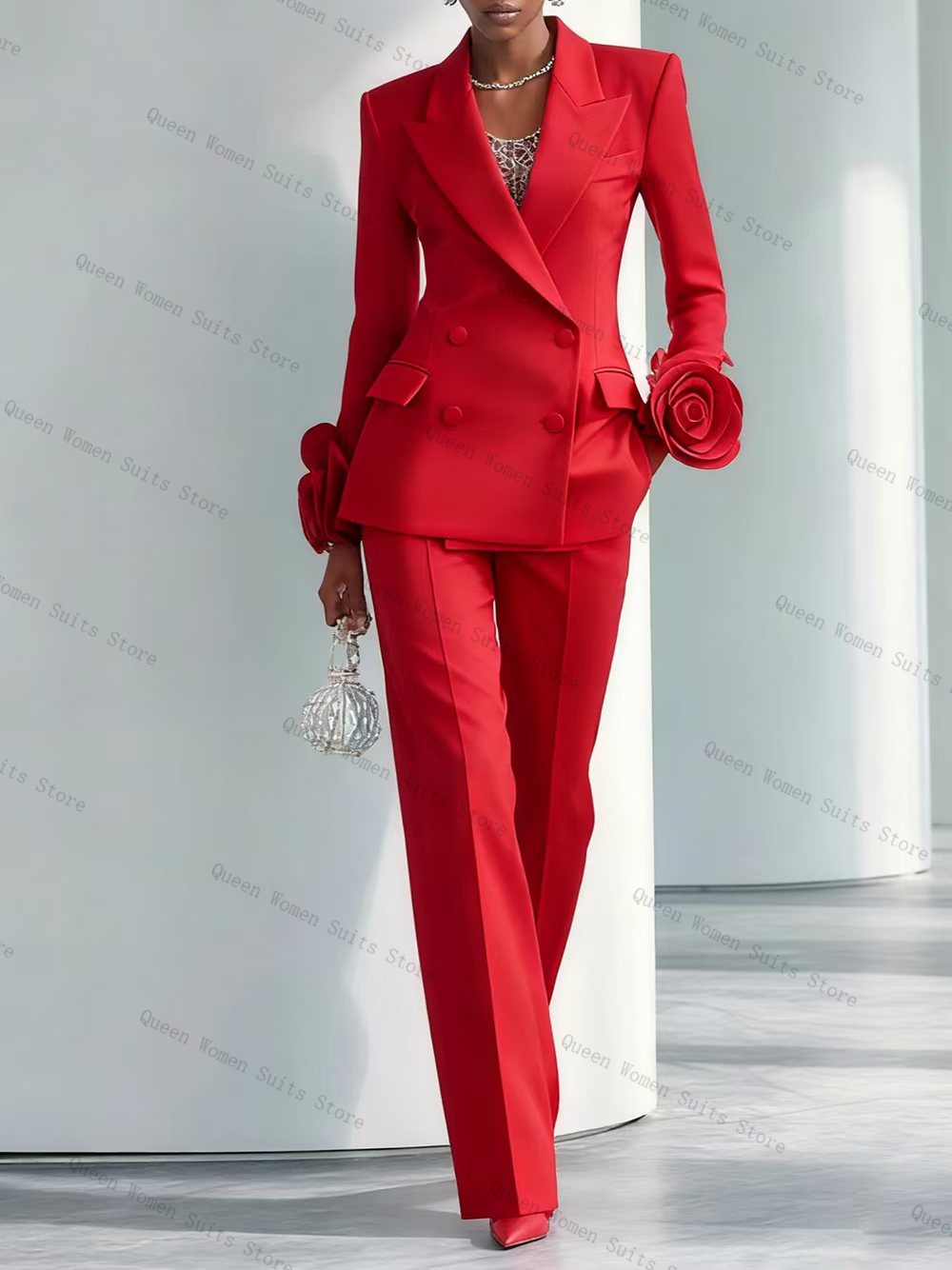 Luxury Red Women Suit Set 2 Pc - Women Formal Wear For Party review and price