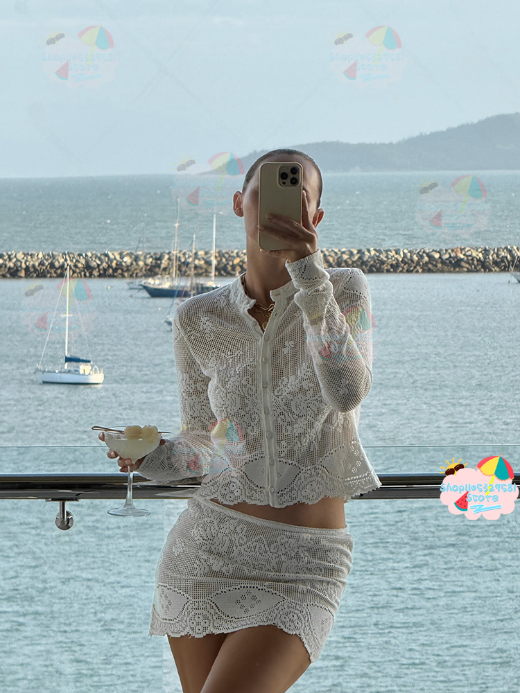 White Floral Hollow Crochet Tw - Women'S Holiday Formal Wear review and price