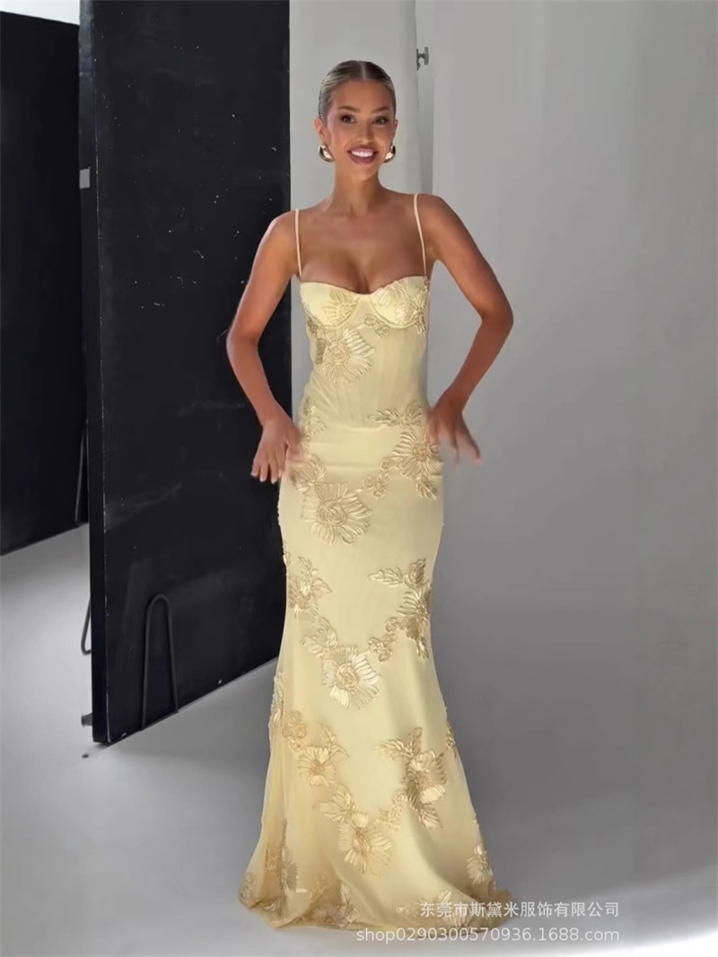 Yellow Embroidery Women Prom D - Women'S Holiday Formal Wear review and price