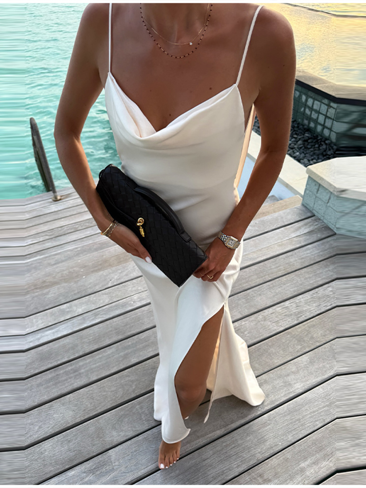 Stylish White Slip Maxi Dress  - Women'S Holiday Formal Wear review and price